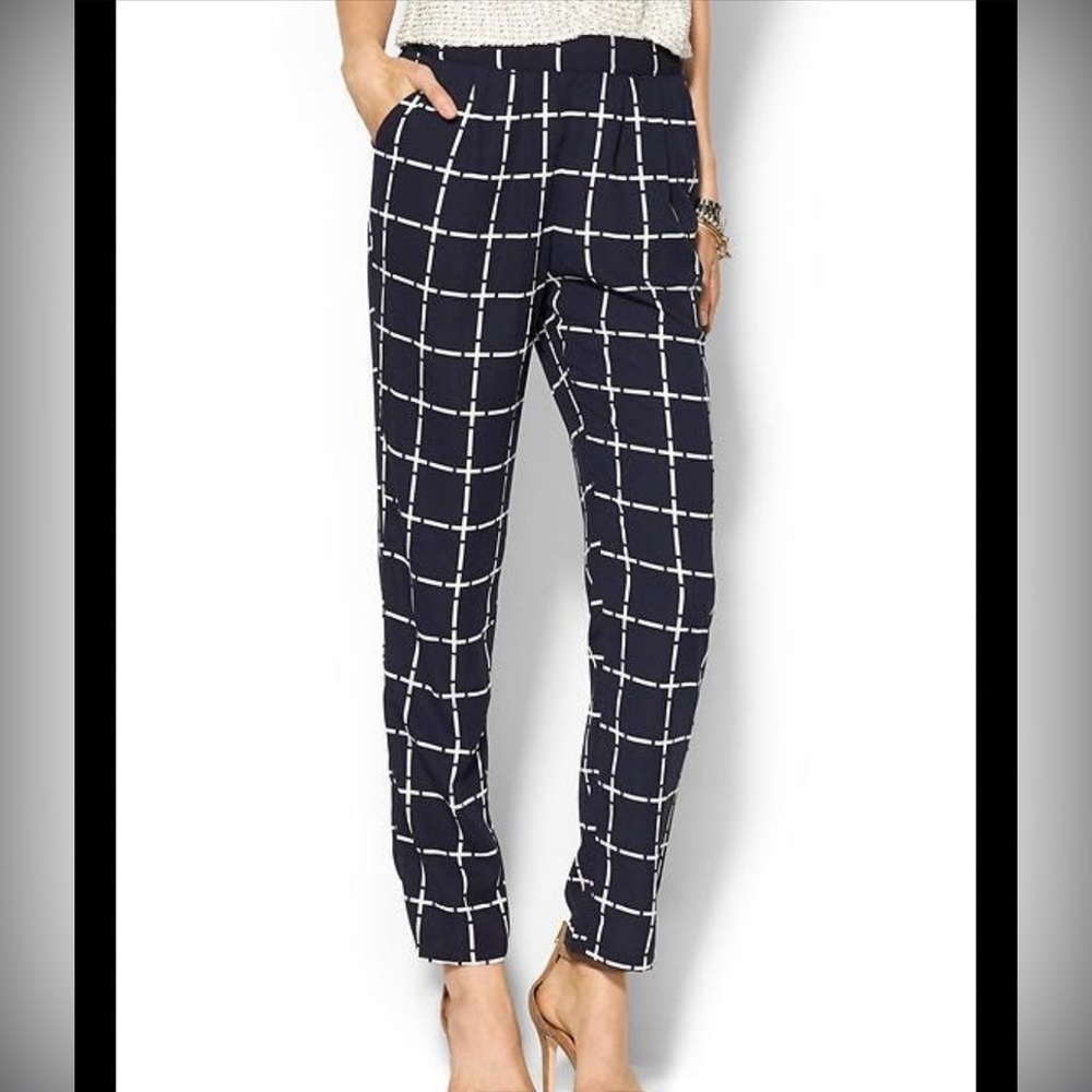 Anthropologie brand “Skies are Blue” navy and white trouser. Size small
